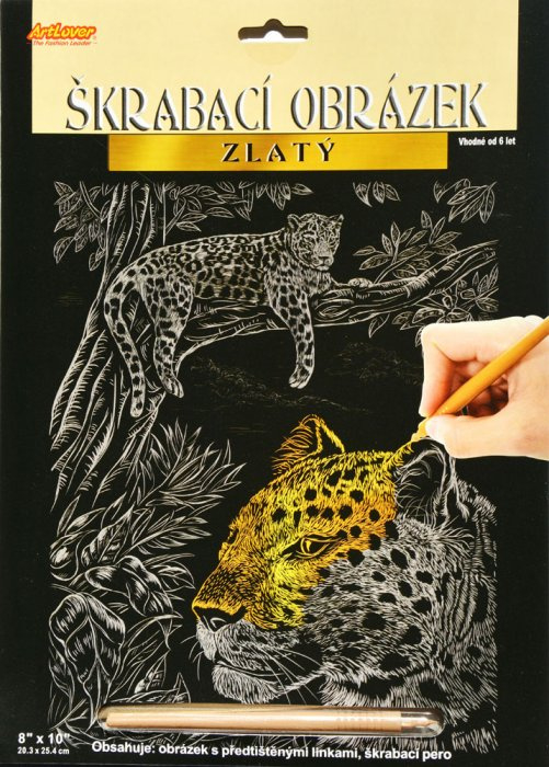 Škrabacie obrázok zlatý - Leopard