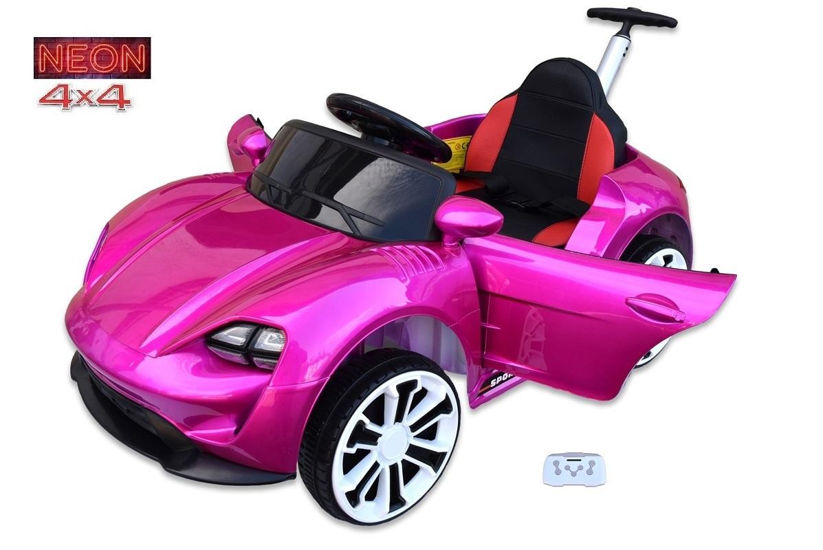 Neon Sport 4x4 s 2.4G diaľkovým ovládaním, vodiacou tyčou, lakovaný růžový