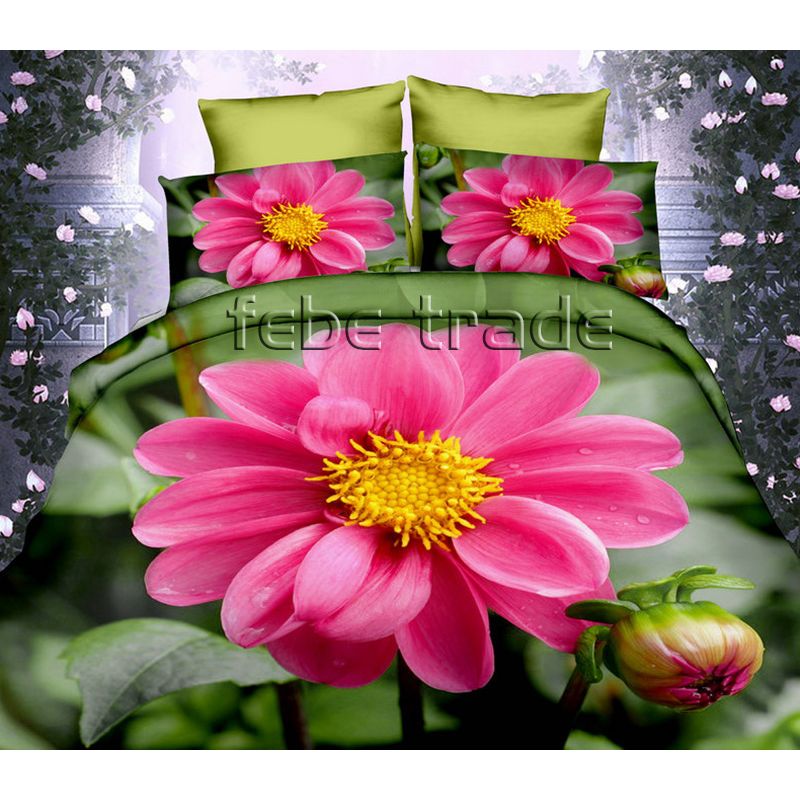 3D posteľné obliečky ružový kvet 