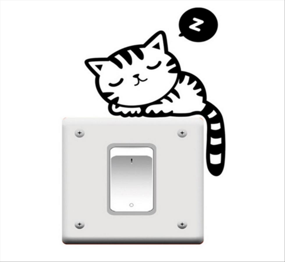 1PC Funny Cat samolepka na vypínač