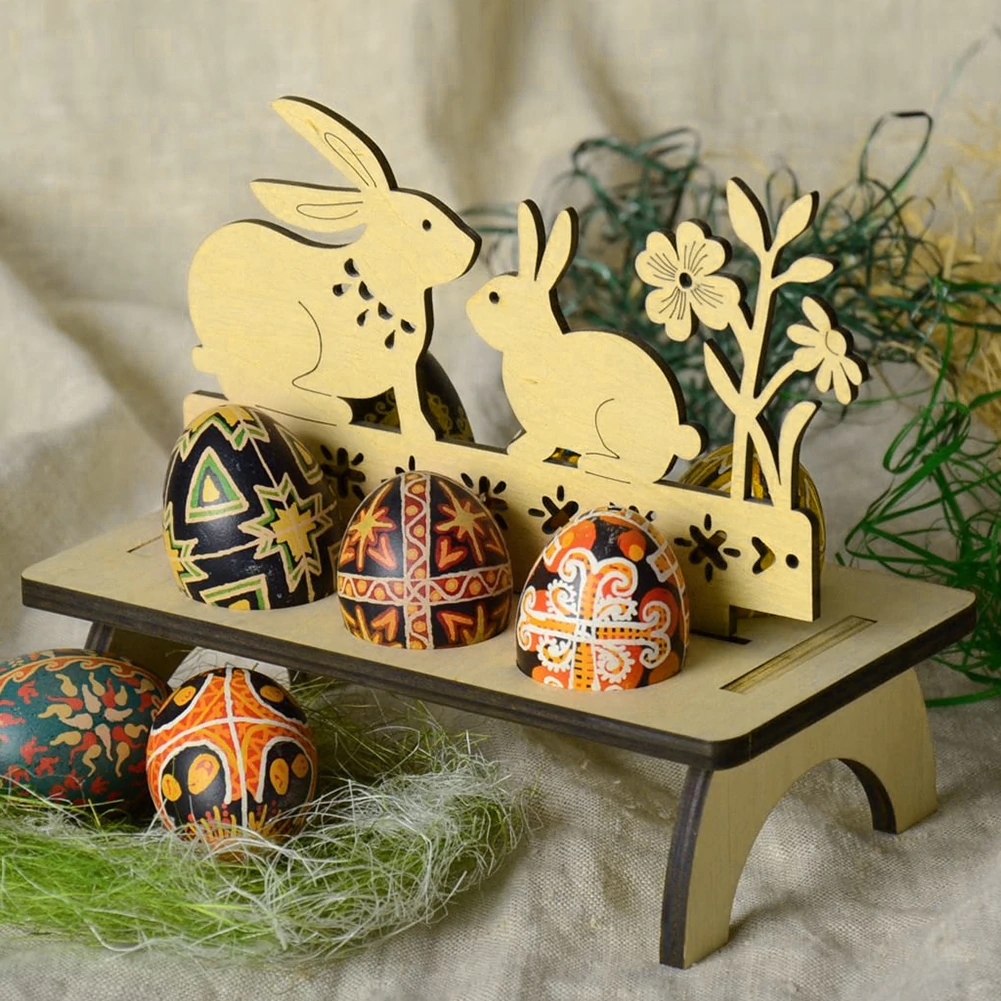 Drevená veľkonočné dekorácie na vajíčka zajac