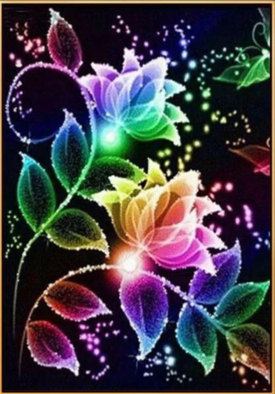5D diamantové maľovanie farebné kvety
