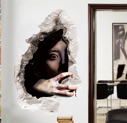 3D Samolepka na stenu krvavé ženy