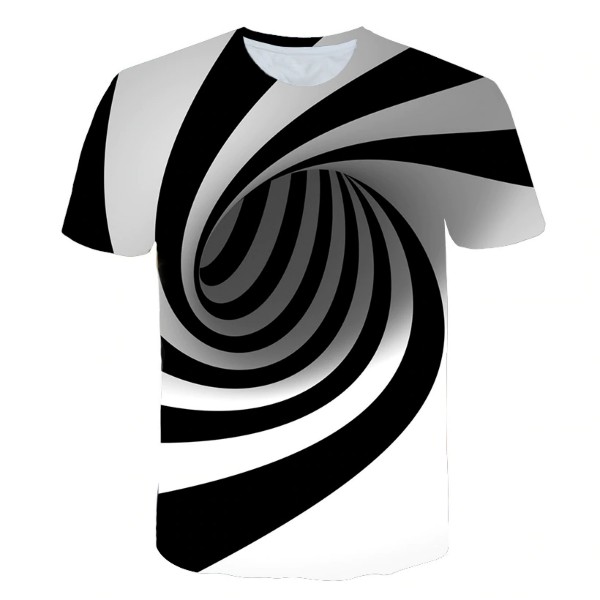 3D tričko ilúzie abstraktné špirála
