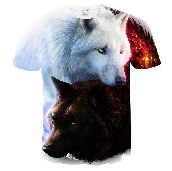 3D tričko potlač vlci
