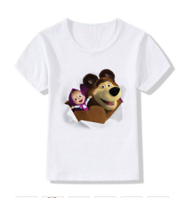 3D topík tričko Máša a medveď