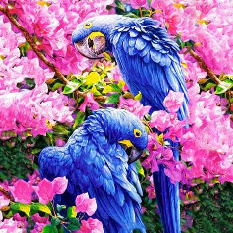 5D diamantové maľovanie "Papagáje"
