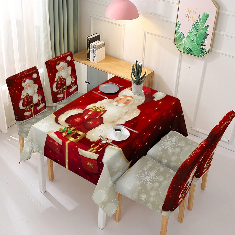 3D obrus-vianočné santa červený