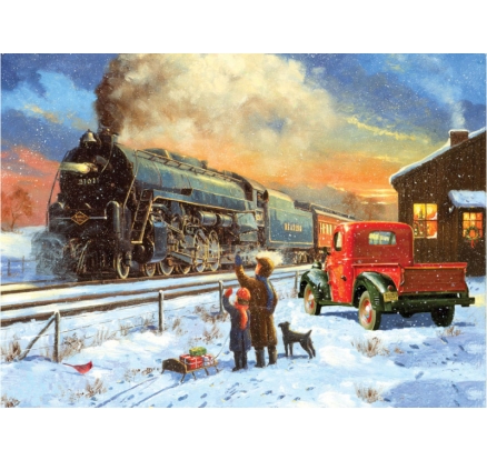 Maľovanie podľa čísel 40x32cm - Parný vlak v zime