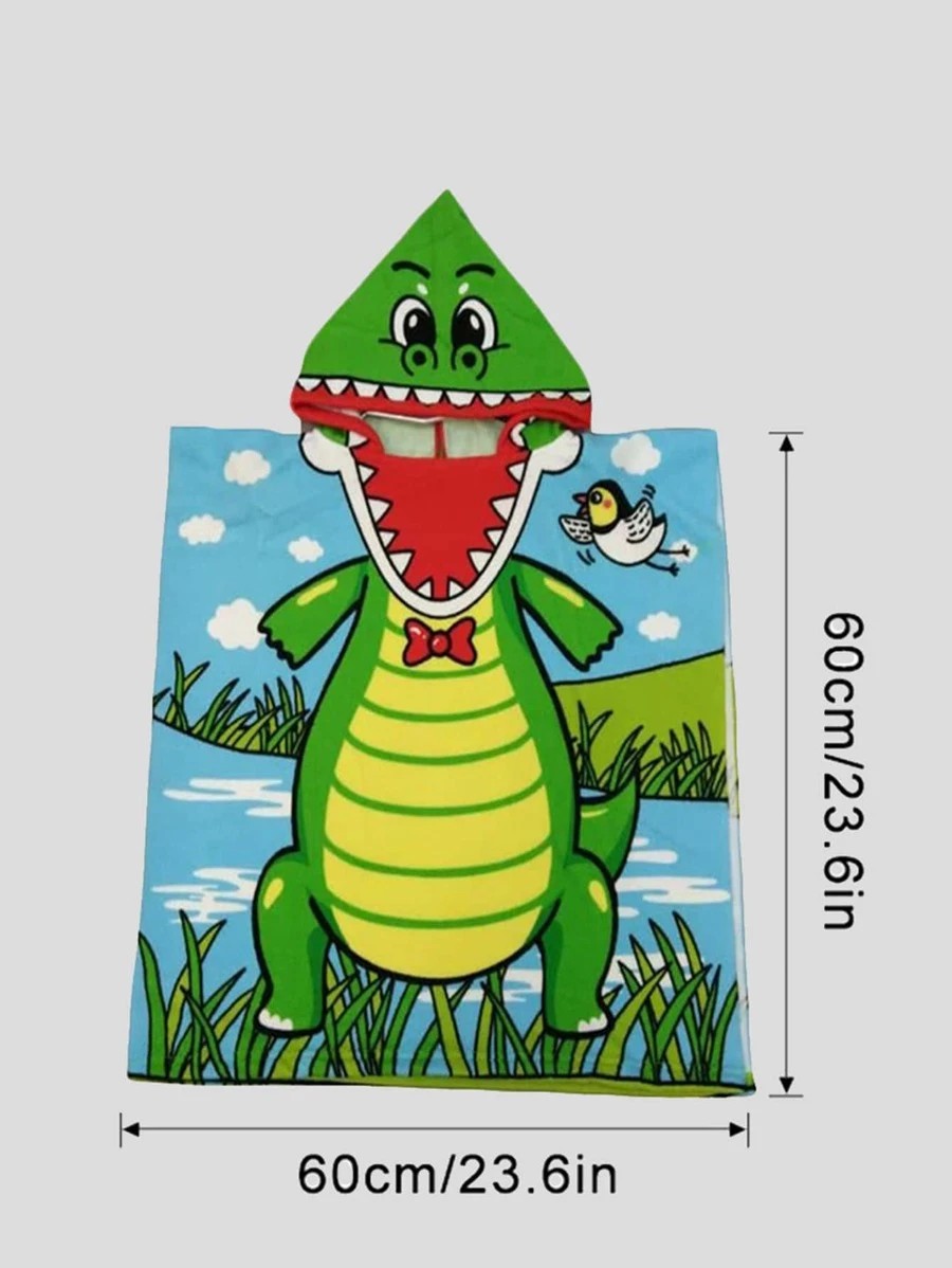 Detský plážový uterák Poncho krokodíl