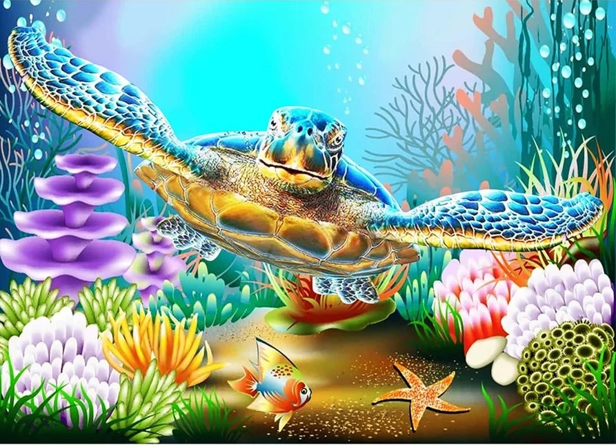 Diamantové maľovanie morská korytnačka
