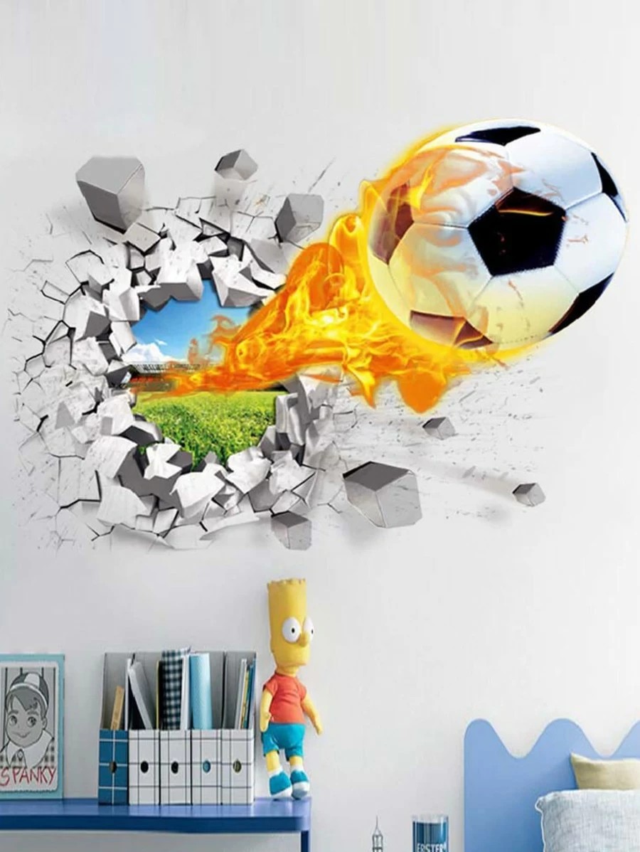 3D Samolepka na stenu futbal