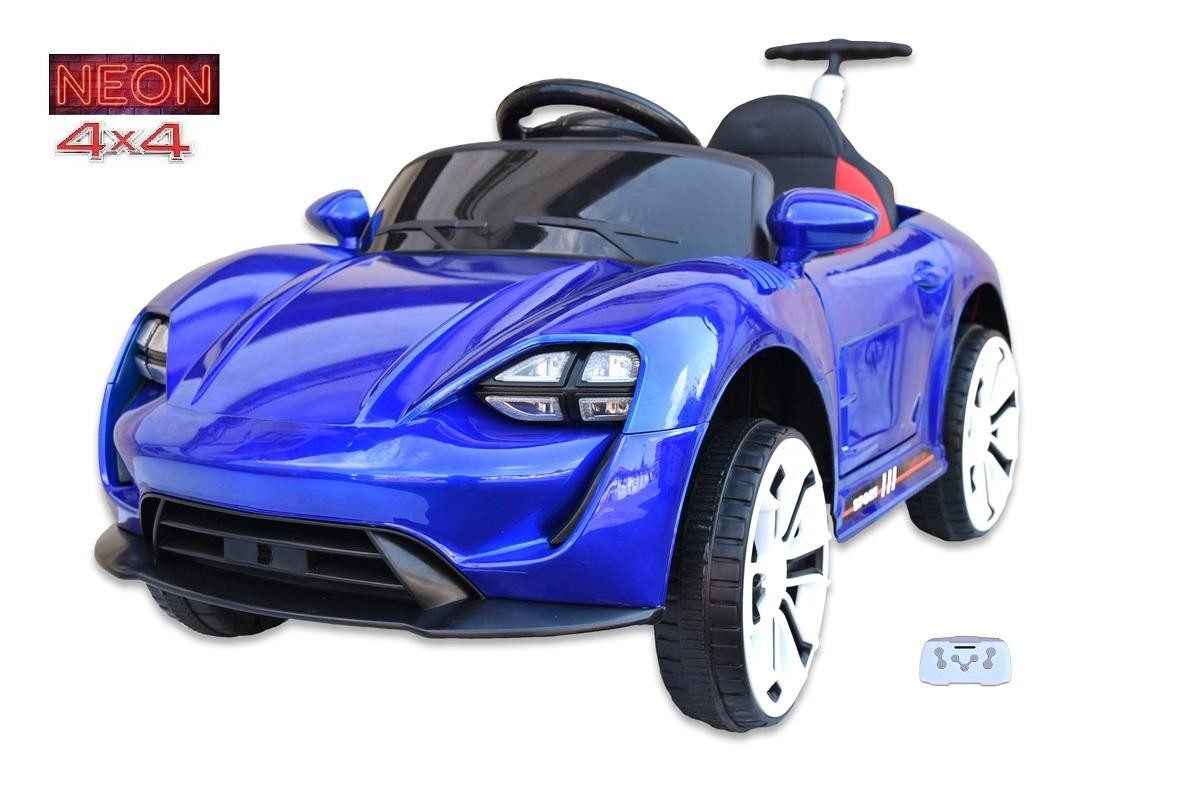 Neon Sport 4x4 s 2.4G diaľkovým ovládaním, vodiacou tyčou, lakovaný modrý