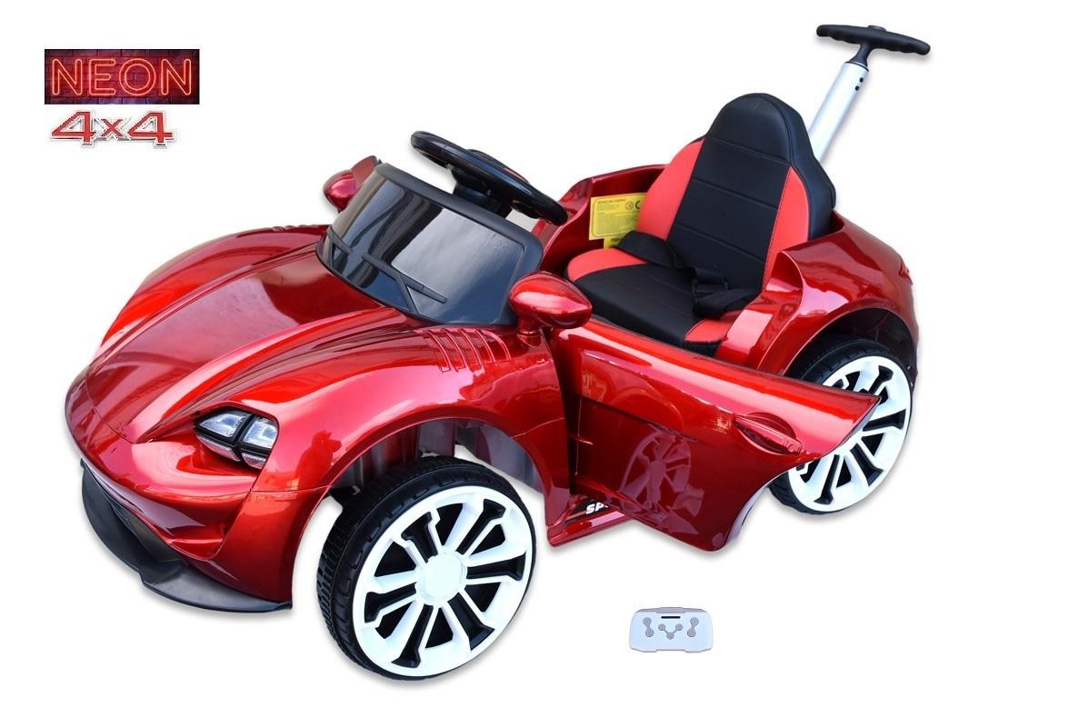 Neon Sport 4x4 s 2.4G diaľkovým ovládaním, vodiacou tyčou, lakovaný červený