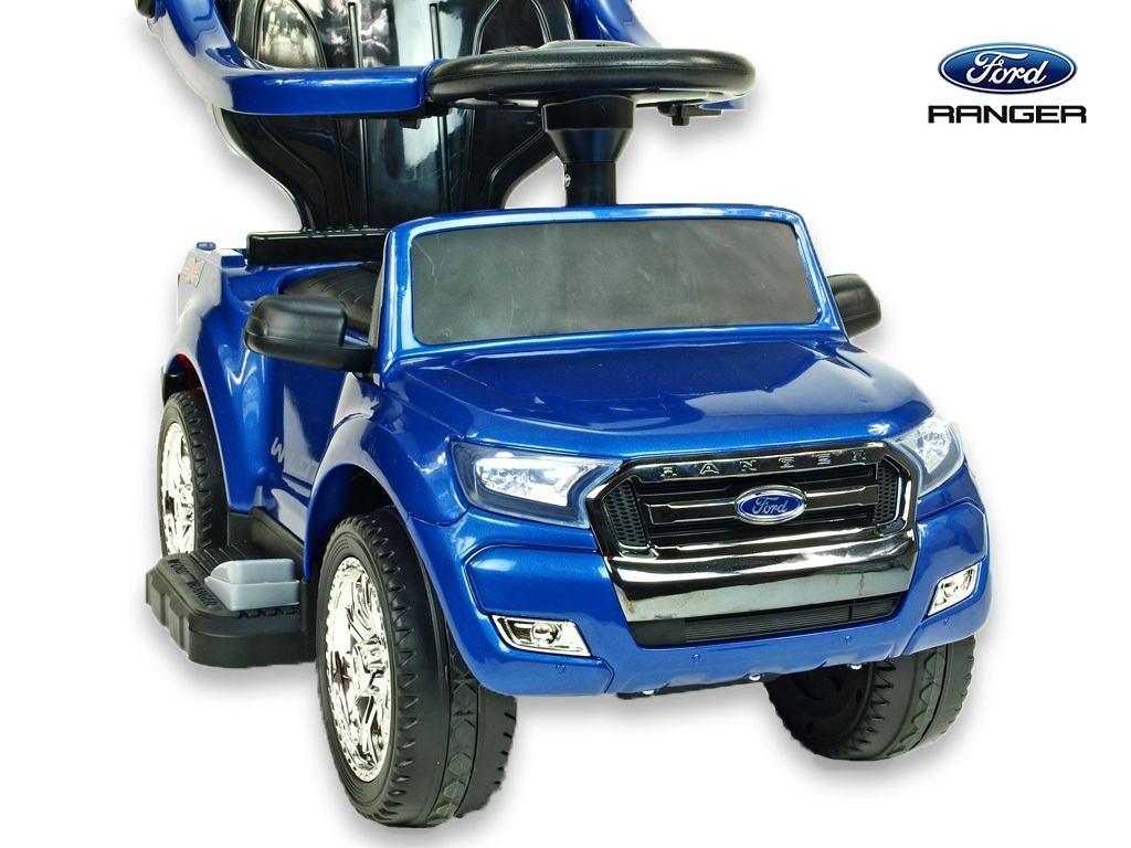 Ford Ranger s vodiacou lištou, baldachýnom a rukoväťami, pre najmenších modrý
