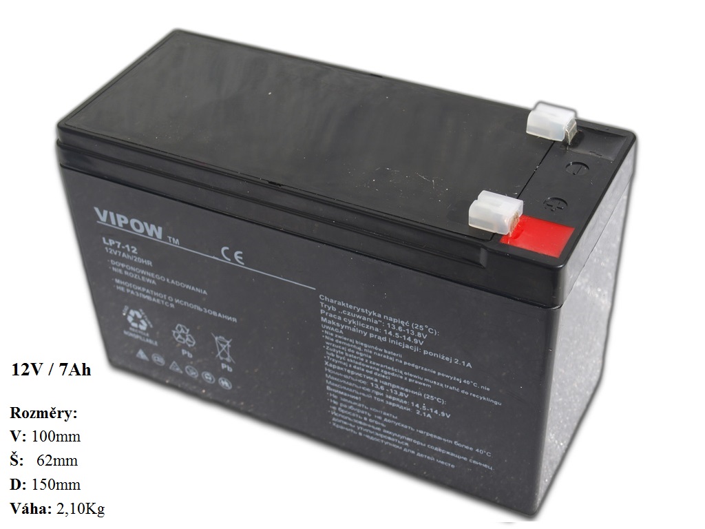Gélová nabíjateľná batéria 12V - 7Ah / 20HR