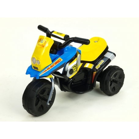 Elektrická motorka Racing sport 6V, s 2 svetlami a hudbou, pre najmenších, modrá