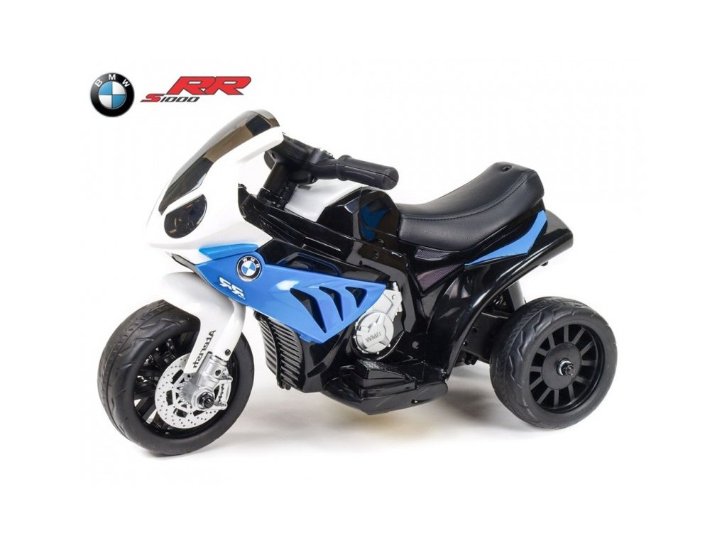 Motocykel Trike BMW S1000RR, pre najmenších a začiatočníkov, 6V, modrý