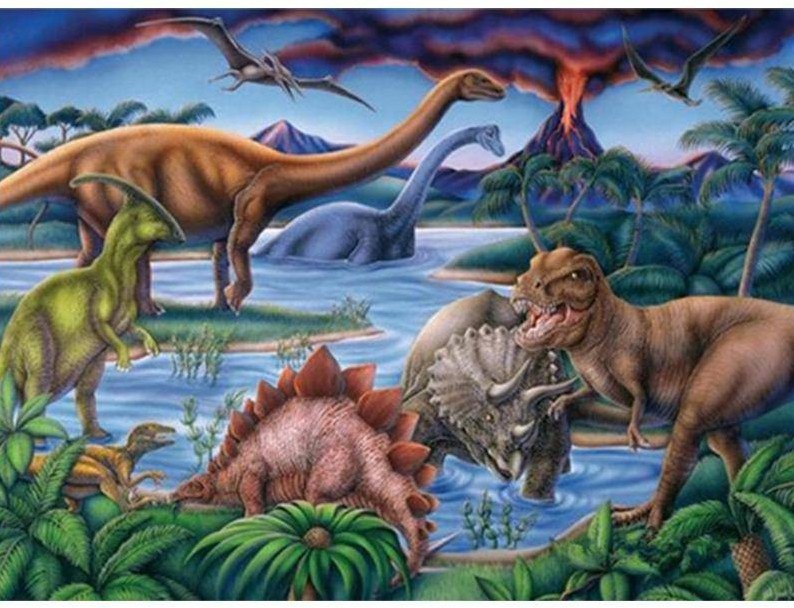 Diamantové maľovanie Dinosaury