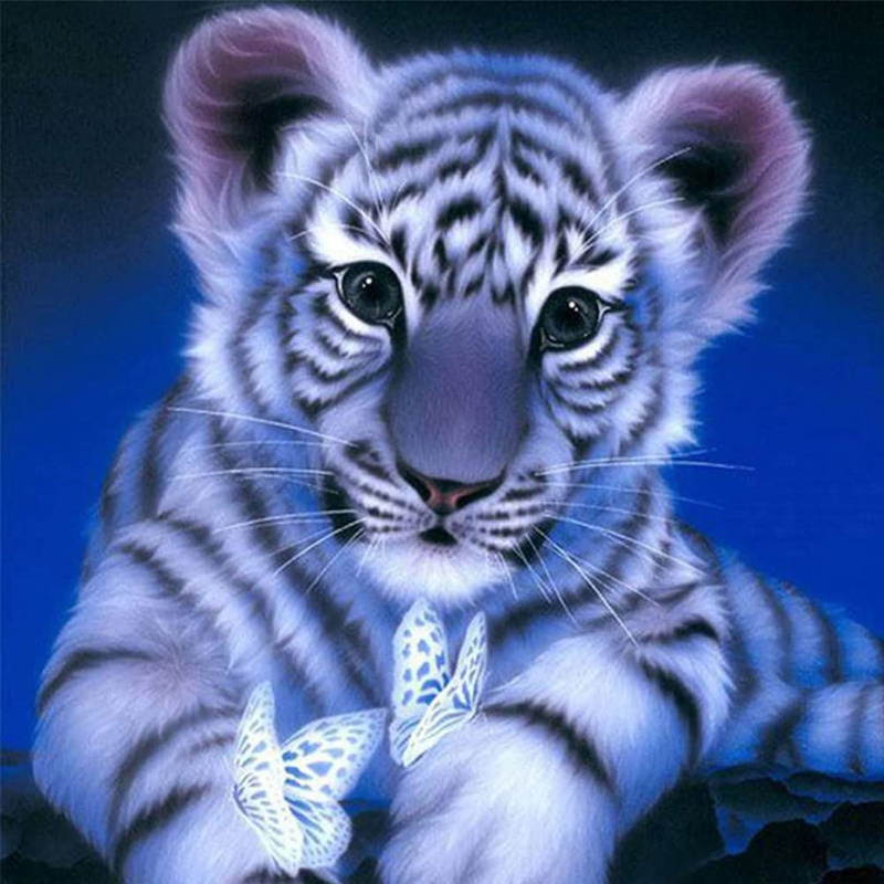 Diamantové maľovanie-Biely tigrík