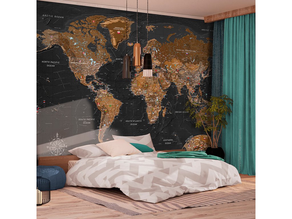 Samolepiaca fototapeta - World: Stylish Map