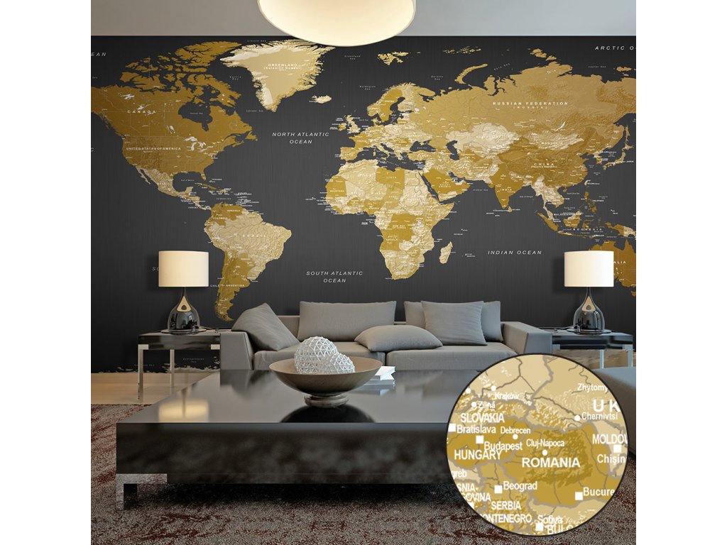 Samolepiaca fototapeta -World Map: Modern Geography II
