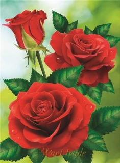Diamantové podľa čísel - Kvety ruže červené
